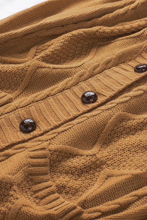 Front Pocket And Buttons Closure Cardigan